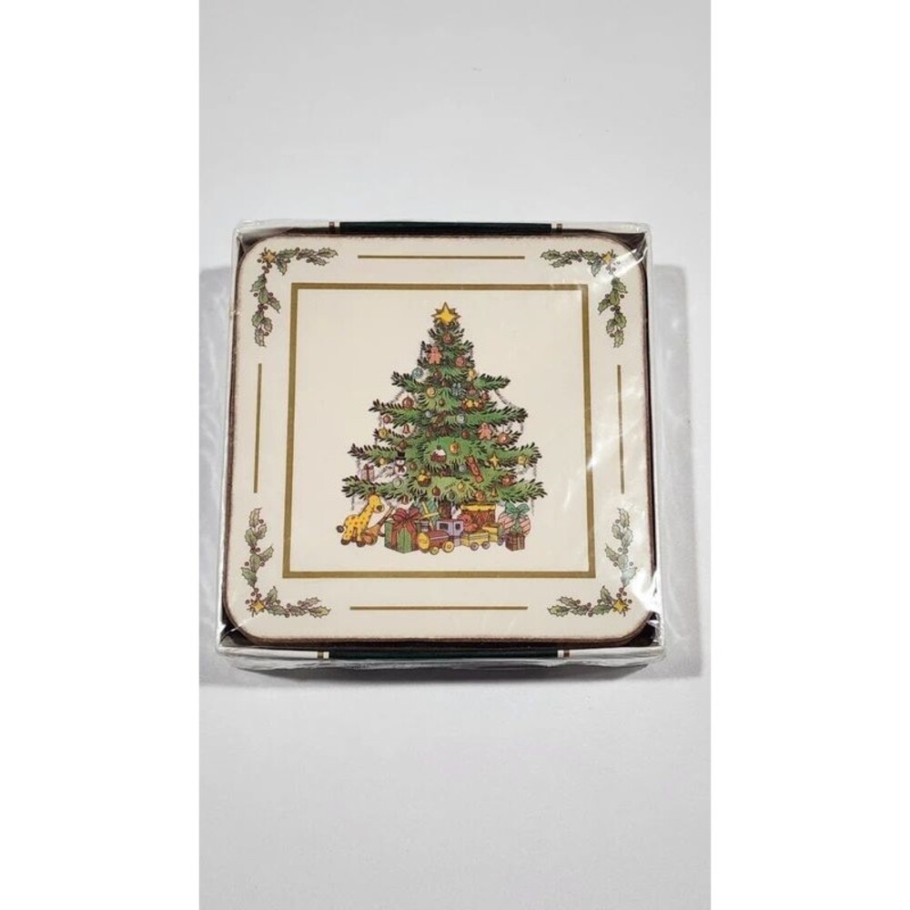 Royal Table White Christmas Tree Coasters NEW